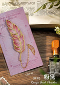 Chinese-Style Feather Painting Bookmark (Rouged Pink)