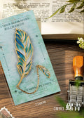 Chinese-Style Feather Painting Bookmark (Lapis Ink Blue)